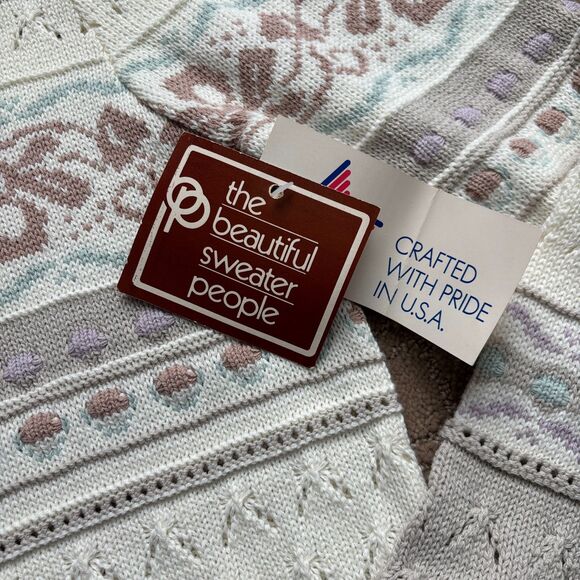 VTG Lace Collar Pullover Knit Sweater Women's M NWT 80s Twee Stranger Things NWT - Picture 5 of 8